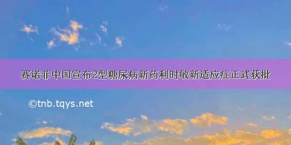 赛诺菲中国宣布2型糖尿病新药利时敏新适应症正式获批