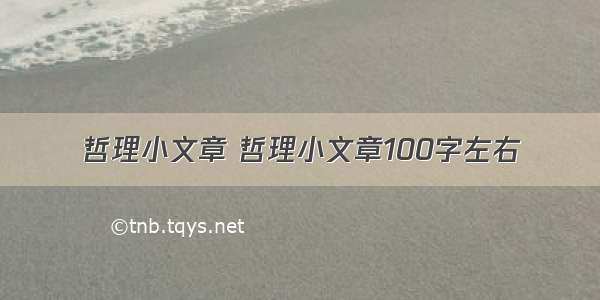 哲理小文章 哲理小文章100字左右