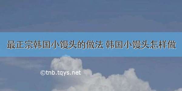 最正宗韩国小馒头的做法 韩国小馒头怎样做