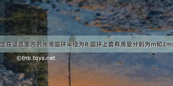 如图所示 固定在竖直面内的光滑圆环半径为R 圆环上套有质量分别为m和2m的小球A B（