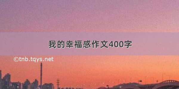 我的幸福感作文400字