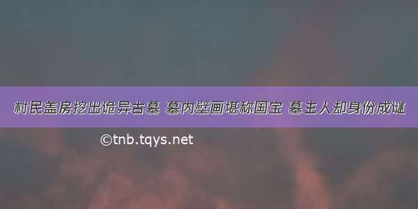 村民盖房挖出诡异古墓 墓内壁画堪称国宝 墓主人却身份成谜