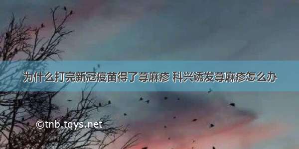 为什么打完新冠疫苗得了荨麻疹 科兴诱发荨麻疹怎么办