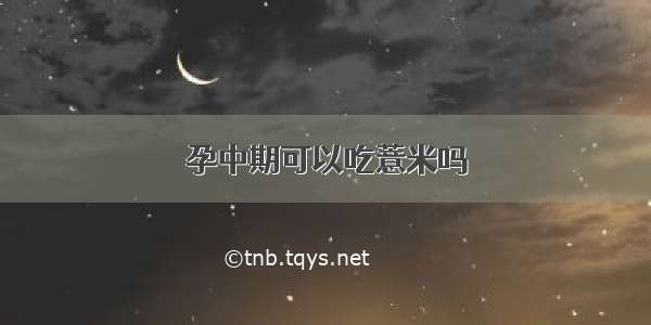 孕中期可以吃薏米吗