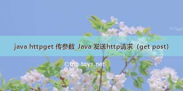 java httpget 传参数_Java 发送http请求（get post）