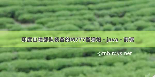 印度山地部队装备的M777榴弹炮 – java – 前端