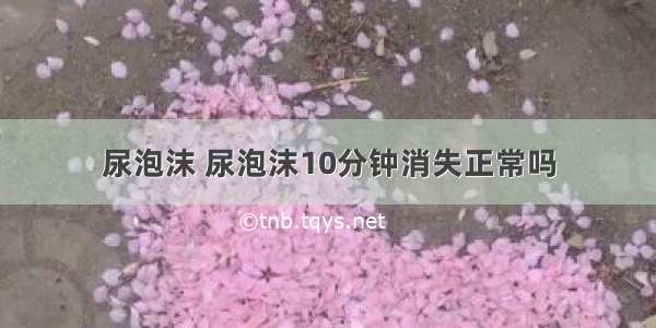 尿泡沫 尿泡沫10分钟消失正常吗