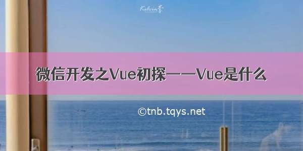 微信开发之Vue初探——Vue是什么