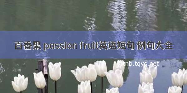 百香果 passion fruit英语短句 例句大全