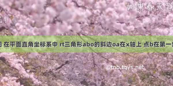 如图 在平面直角坐标系中 rt三角形abo的斜边oa在x轴上 点b在第一象限