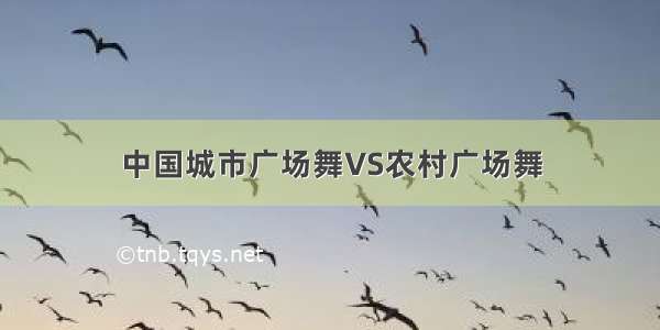 中国城市广场舞VS农村广场舞