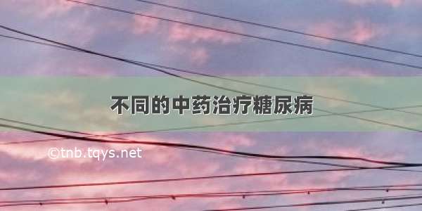 不同的中药治疗糖尿病