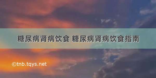 糖尿病肾病饮食 糖尿病肾病饮食指南