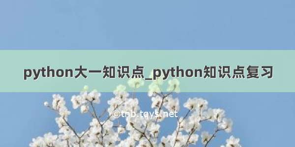 python大一知识点_python知识点复习