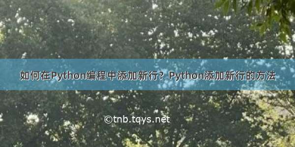 如何在Python编程中添加新行？Python添加新行的方法