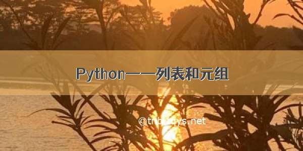 Python——列表和元组