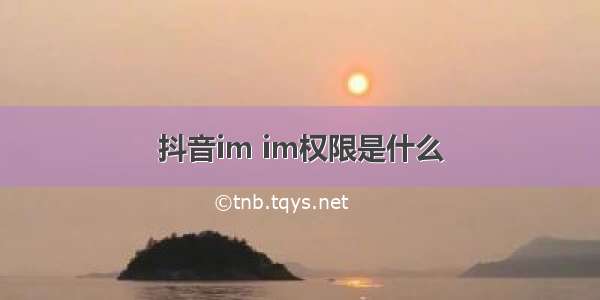 抖音im im权限是什么