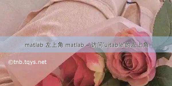 matlab 左上角 matlab – 访问’uitable`的左上角