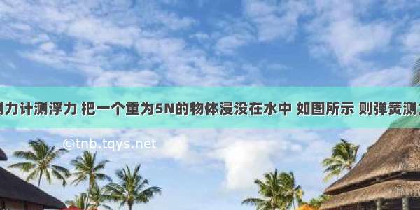 利用弹簧测力计测浮力 把一个重为5N的物体浸没在水中 如图所示 则弹簧测力计的示数