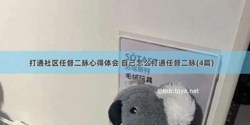 打通社区任督二脉心得体会 自己怎么打通任督二脉(4篇)