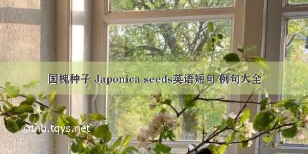 国槐种子 Japonica seeds英语短句 例句大全