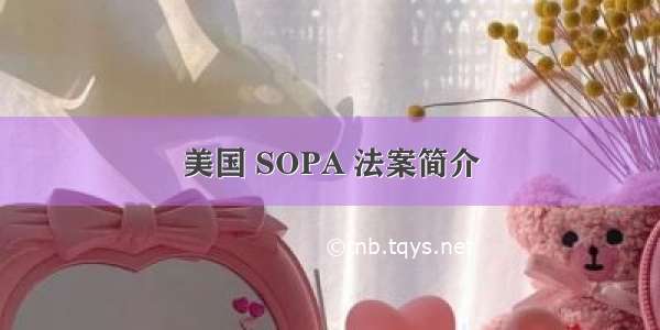 美国 SOPA 法案简介