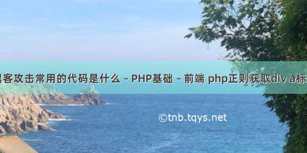 黑客攻击常用的代码是什么 – PHP基础 – 前端 php正则获取div a标签