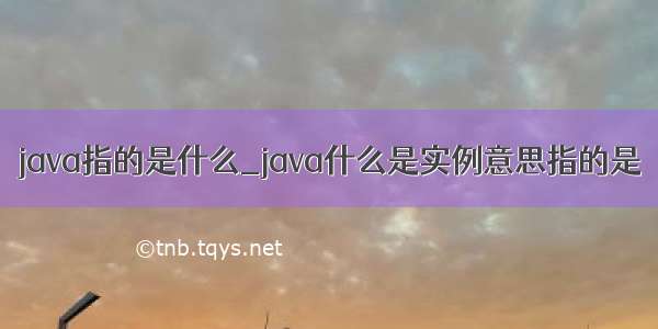 java指的是什么_java什么是实例意思指的是