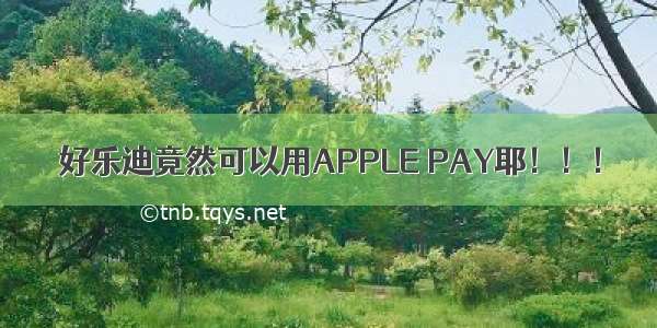 好乐迪竟然可以用APPLE PAY耶！！！