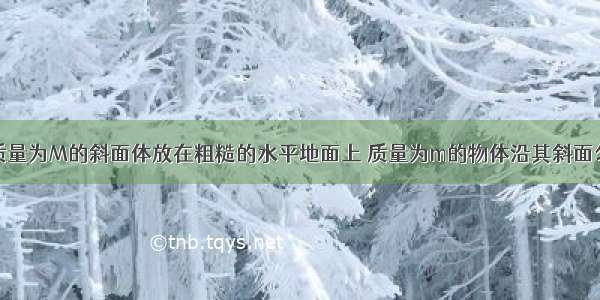 如图所示 质量为M的斜面体放在粗糙的水平地面上 质量为m的物体沿其斜面匀速下滑 物