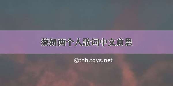 蔡妍两个人歌词中文意思