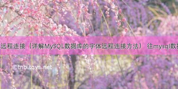 MySQL Font远程连接（详解MySQL数据库的字体远程连接方法） 往mysql数据库中插入带