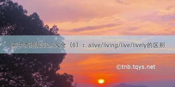 高中英语知识点大全（6）：alive/living/live/lively的区别