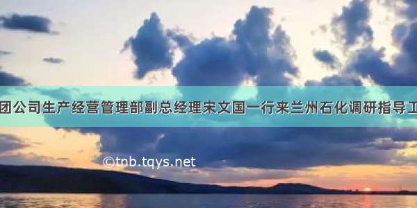 集团公司生产经营管理部副总经理宋文国一行来兰州石化调研指导工作