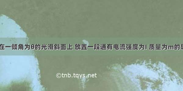 如图所示 在一倾角为θ的光滑斜面上 放置一段通有电流强度为I 质量为m的导体棒a?（