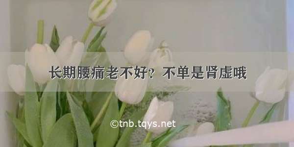 长期腰痛老不好？不单是肾虚哦