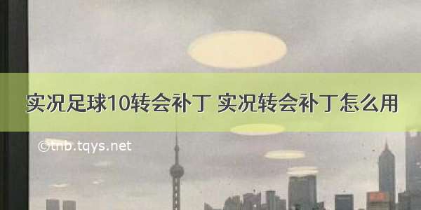 实况足球10转会补丁 实况转会补丁怎么用