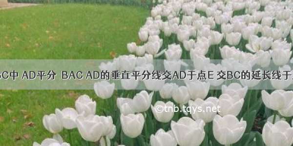 如图 在△ABC中 AD平分∠BAC AD的垂直平分线交AD于点E 交BC的延长线于点F ∠B＝4