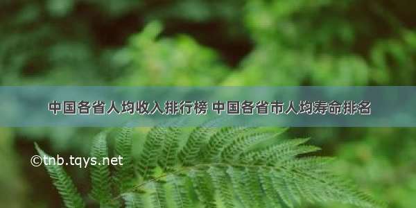 中国各省人均收入排行榜 中国各省市人均寿命排名