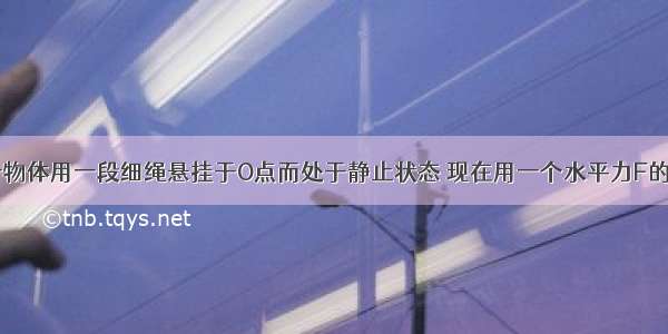 如图所示 一物体用一段细绳悬挂于O点而处于静止状态 现在用一个水平力F的作用在物体