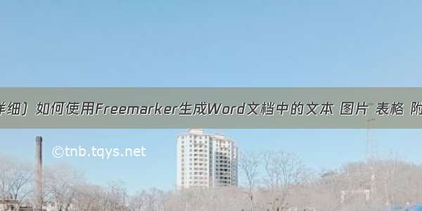 （详细）如何使用Freemarker生成Word文档中的文本 图片 表格 附件？