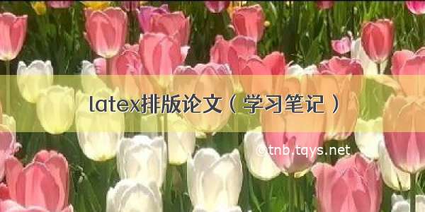 latex排版论文（学习笔记）