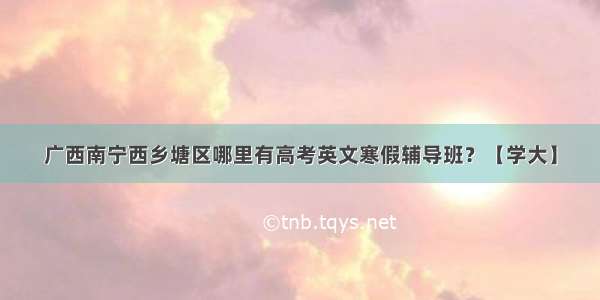 广西南宁西乡塘区哪里有高考英文寒假辅导班？【学大】