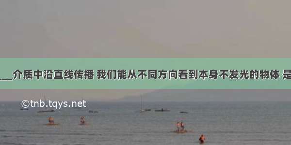 光在________介质中沿直线传播 我们能从不同方向看到本身不发光的物体 是由于光发生