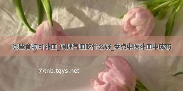 哪些食物可补血_调理气血吃什么好_盘点中医补血中成药