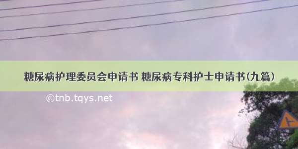 糖尿病护理委员会申请书 糖尿病专科护士申请书(九篇)