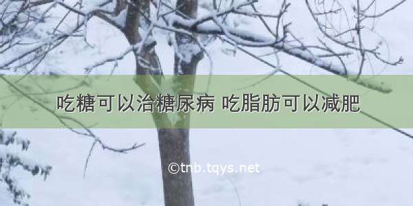 吃糖可以治糖尿病 吃脂肪可以减肥