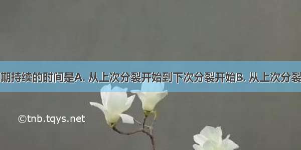 一个细胞周期持续的时间是A. 从上次分裂开始到下次分裂开始B. 从上次分裂开始到下次