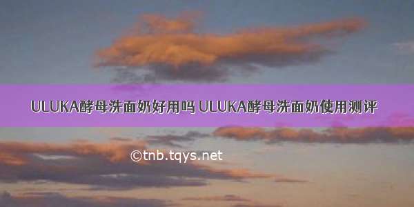 ULUKA酵母洗面奶好用吗 ULUKA酵母洗面奶使用测评