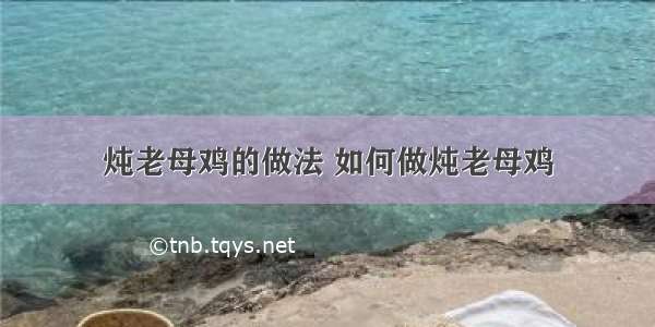 炖老母鸡的做法 如何做炖老母鸡